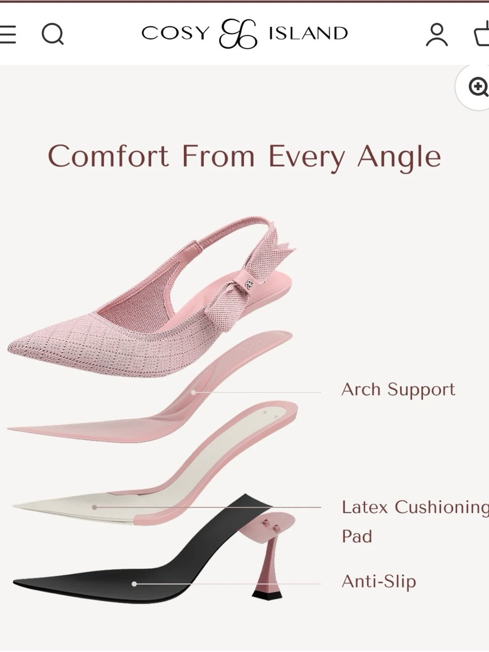 EverLush Pink Bowknot Pointed-Toe Heeled Slingback - Picture 3 of 6